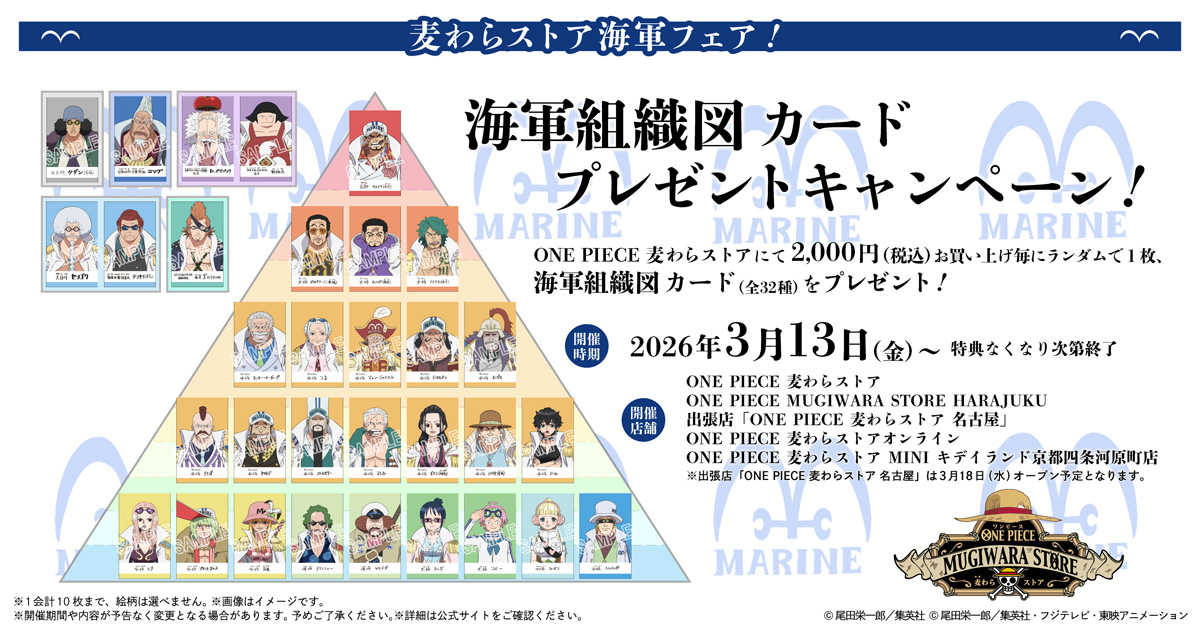 麦わらストア海軍フェア！海軍組織図カードプレゼントキャンペーン！